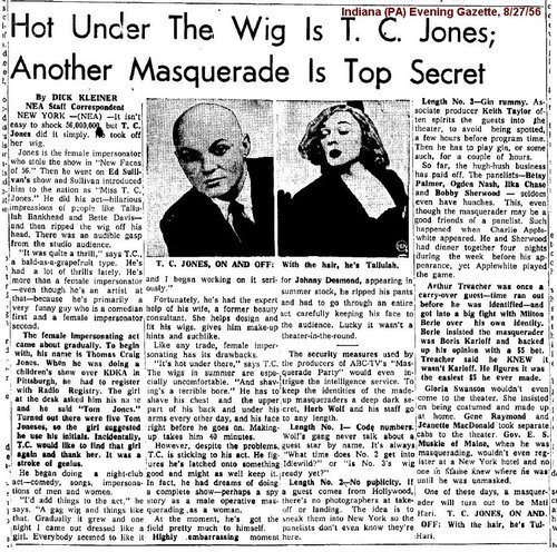 Download the full-sized image of Hot Under the Wig is T.C. Jones; Another Masquerade is Top Secret