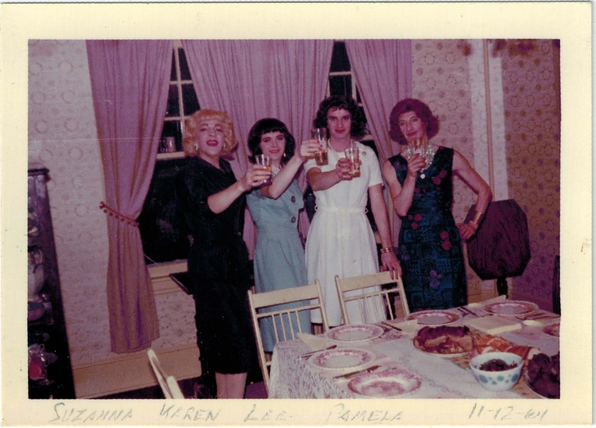 Download the full-sized image of A Photograph of Suzanna, Karen, Lee, and Pamela Toasting the Camera