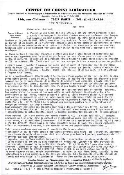 Download the full-sized image of Letter from Pastor J. Doucé to Rupert Raj (December 25, 1989)