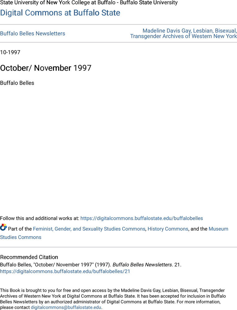 Download the full-sized PDF of Buffalo Belles Vol. 6 No. 10/11 (October/November, 1997)