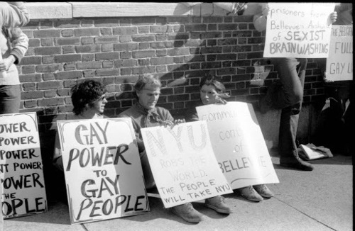 Download the full-sized image of Sylvia Rivera at Gay Liberation Front's Demonstration at Bellevue Hospital, 1970