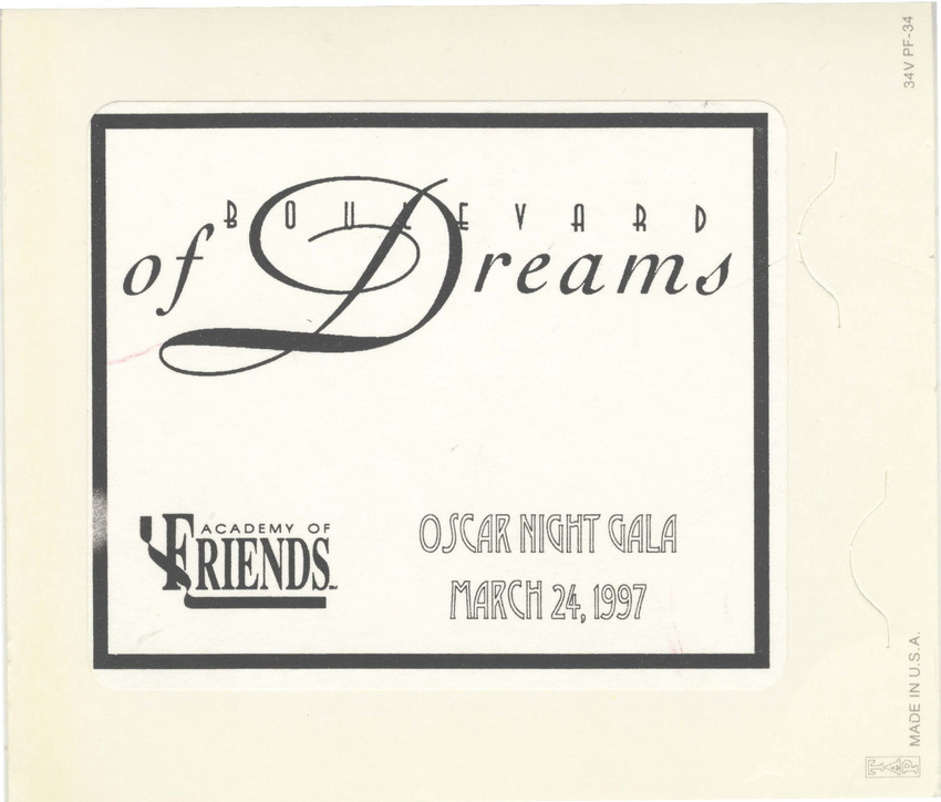 Download the full-sized PDF of Academy of Friends Oscar Night Gala