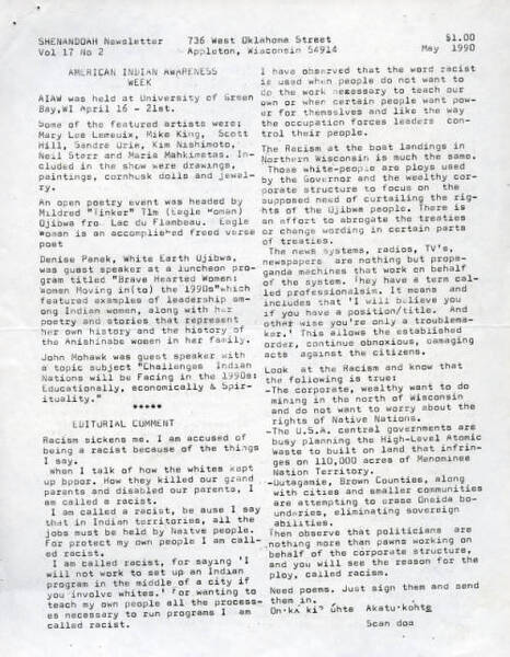 Download the full-sized image of Shenandoah Newsletter