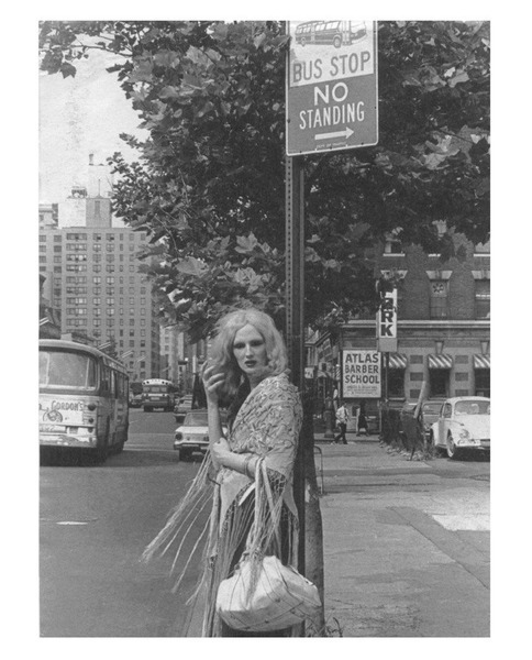 Download the full-sized image of Candy Darling at bus stop