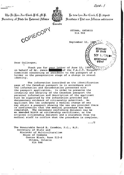 Download the full-sized image of Letter from David Combrie (September 12, 1986)