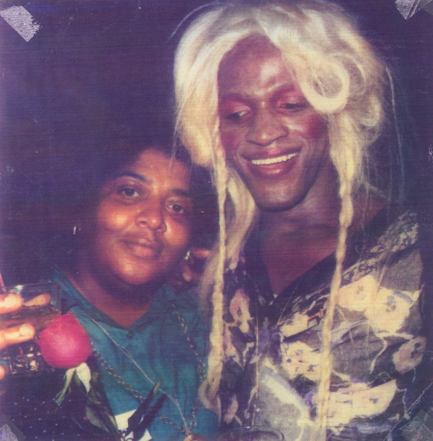 Download the full-sized image of A Photograph of Marsha P. Johnson with Blonde Hair Posing with Her Sister Norma Johnson