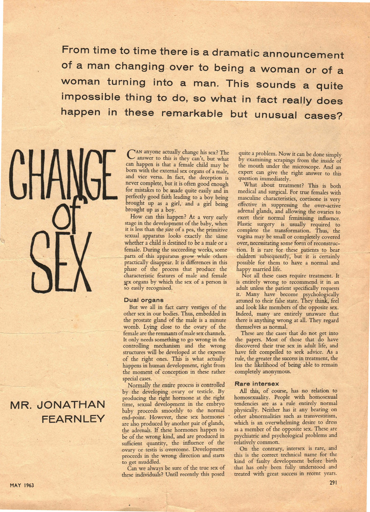 Download the full-sized PDF of Change of Sex