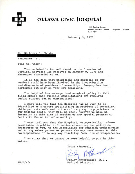 Download the full-sized image of Letter from Finlay McKerracher to Rupert Raj (February 9, 1976)