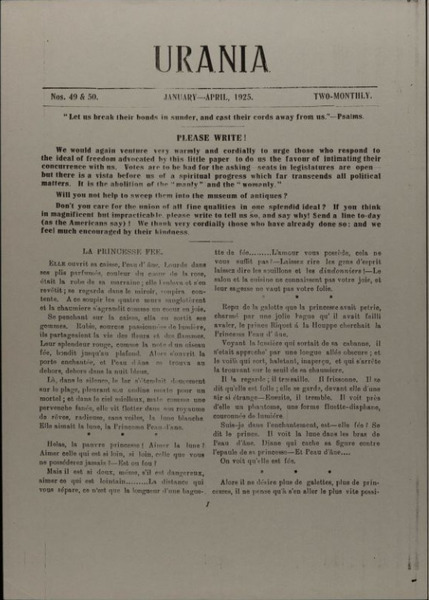 Download the full-sized image of Urania, Nos. 49-54 (1925)
