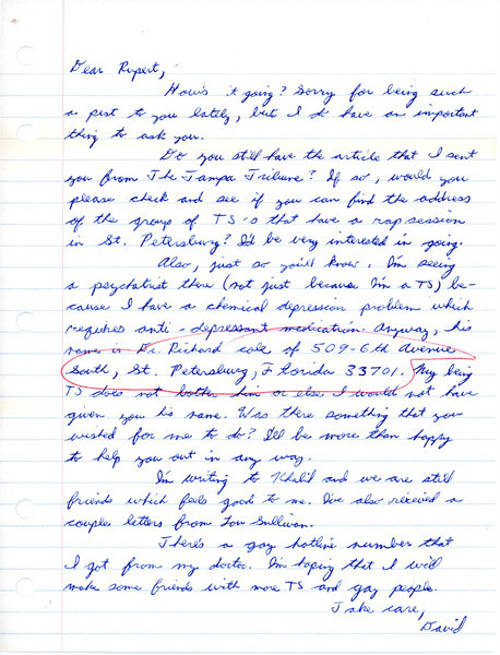 Download the full-sized image of Letter from David Liebman to Rupert Raj