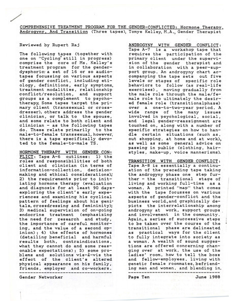 Download the full-sized image of Review of "The Comprehensive Treatment Program for the Gender Conflicted" by Tomye Kelley
