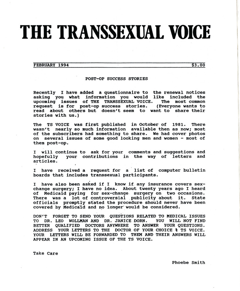 Download the full-sized PDF of The Transsexual Voice (February 1994)