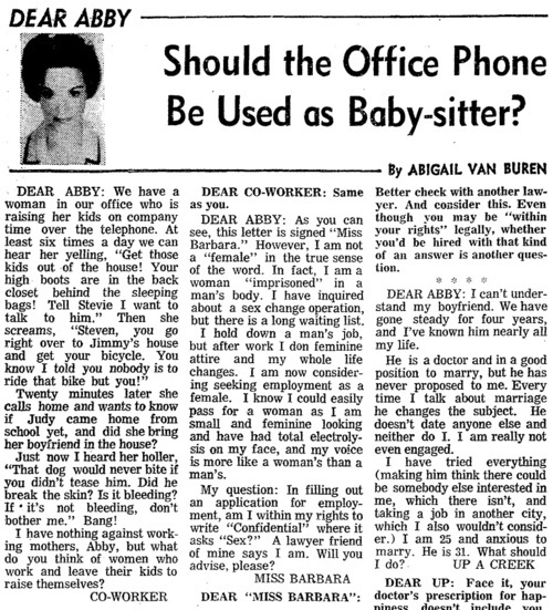 Dear Abby Digital Transgender Archive