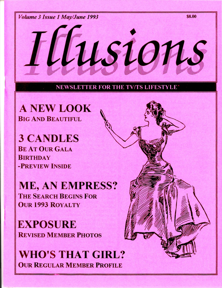 Download the full-sized PDF of Illusions: Newsletter for the TV/TS Lifestyle Vol. 3 No. 1 (May/June 1993)