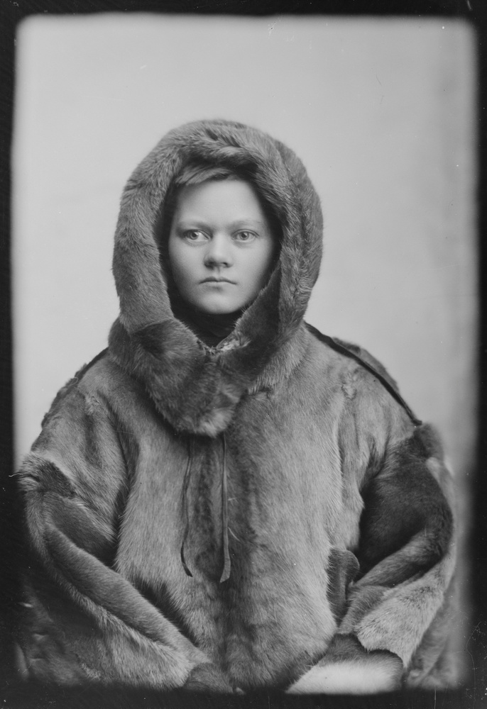 Download the full-sized image of Marie Høeg Dressed in Full Fur Attire