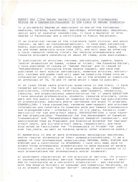 Download the full-sized image of Rupert Raj's Criteria for Professional Status as a Counsellor/Educator